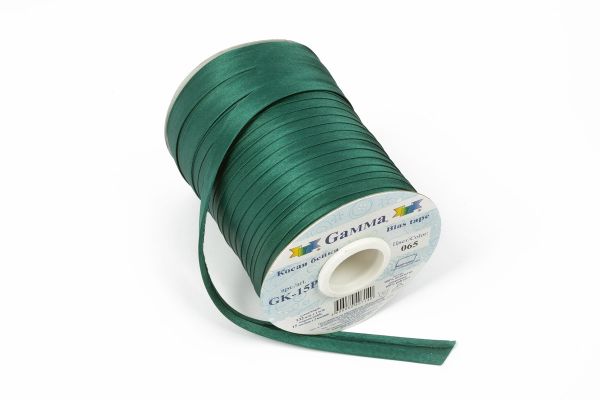 Косая бейка атласная 15 мм / 132±1 метра, №007/2 коричнево-бежевый, Gamma GK-15P