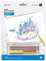 Скетч для раскрашивания цветными карандашами Небесное королевство 29.5х20.5 см, 1 л, Фрея