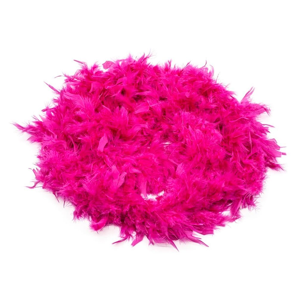 Боа из перьев 2 метра, 80 г, ярко-розовый 213C /TOS/