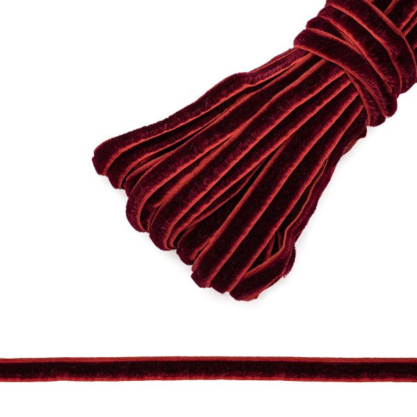 Лента бархатная (тесьма) 10.0 мм / 10±0.5 метров, рис. 8508, цв.71 бордово-терракотовый