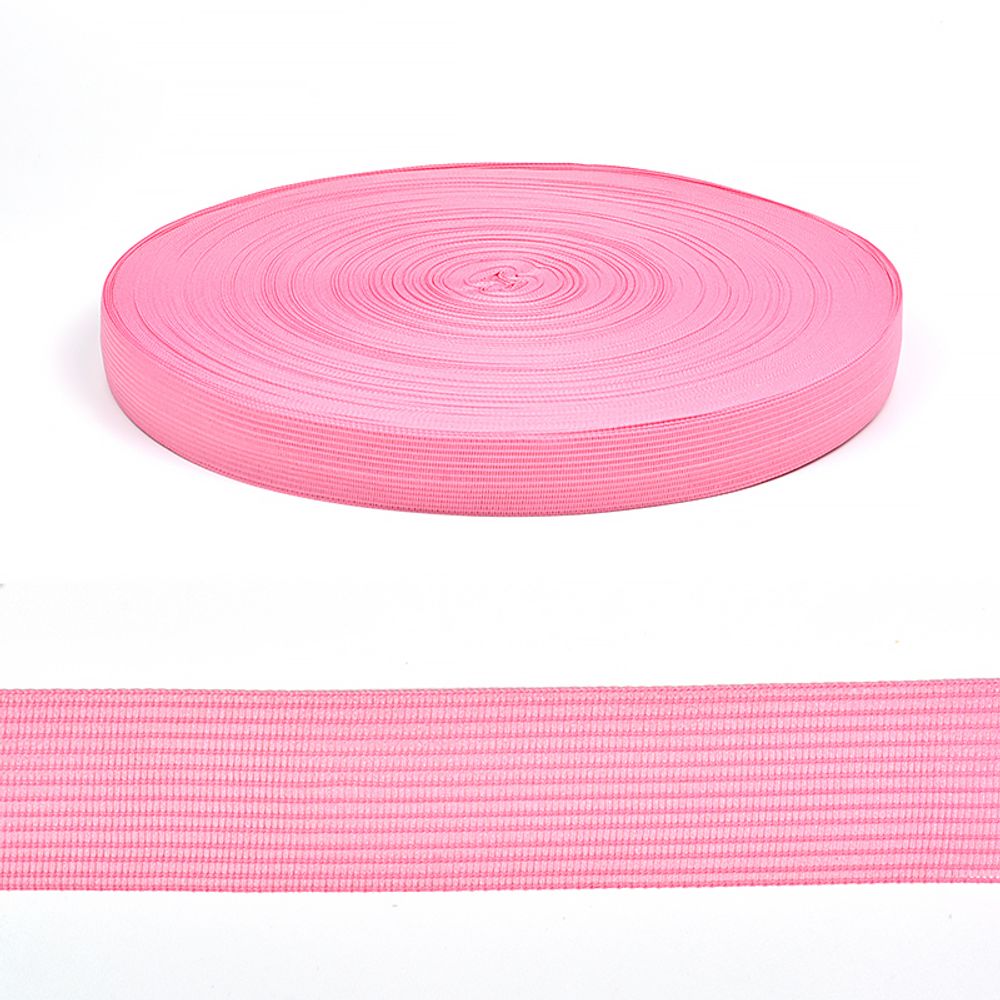 Тесьма окантовочная 22 мм, вязаная, 001-22 цв.090 розовый, 100м