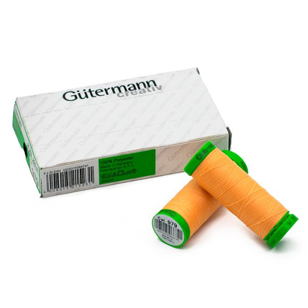 Нитки для тонких тканей Gutermann Extra Fine 150, 200м, 979 абрикос, 5 катушек