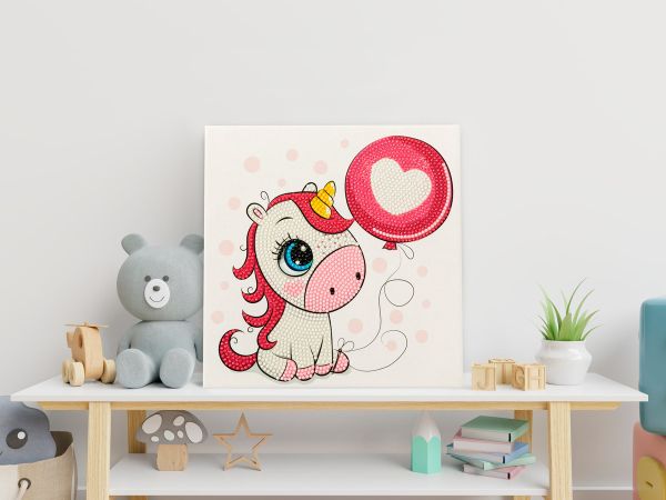 Алмазная (кристальная) мозаика Фрея, постер Единорожка, 20х20 см