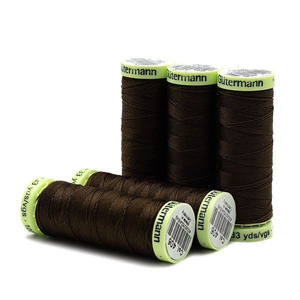 Нитки отделочные Gutermann Top Stitch, 30м, 406 шоколад, 5 катушек