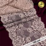 Кружево бельевое эластичное 180 мм / 3 метра, TBY.L838, 168 серебристый пион