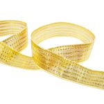 Лента металлизированная Стрела 25±2 мм / 25±0.5 метров, под золото / gold, Blitz
