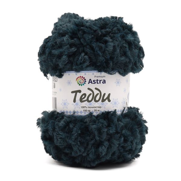 Пряжа Astra Premium (Астра Премиум) Тедди букле / уп.1 мот. по 150 г, 35 м, 04 темный изумруд