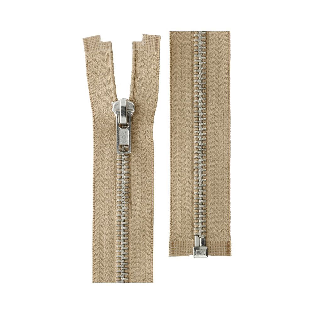 Молния металл Т5 (5 мм) 1 зам., разъем., 80 см, никель, 298 св.бежевый, ZIP 5N Gamma, 10 шт