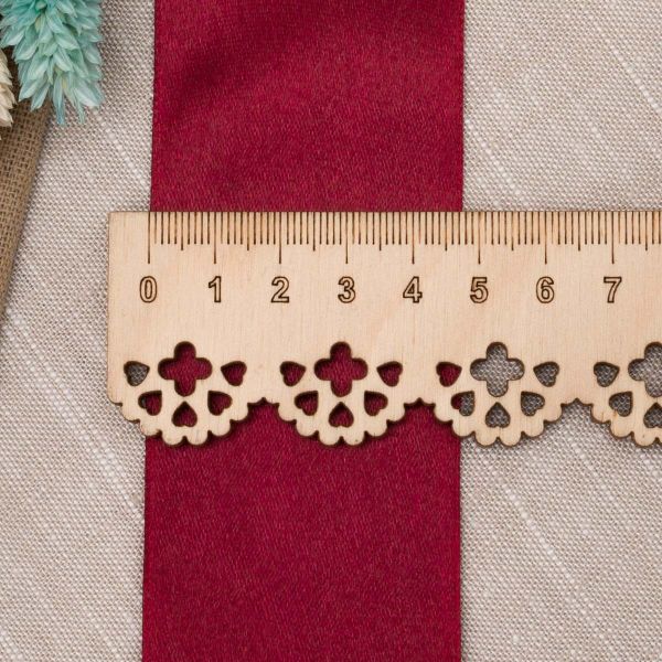 Лента атласная 1-сторонняя 50.0 мм / 22.86±1 метров, аналог 7730446, 124 т. бордовый, DDZ2401, Globus