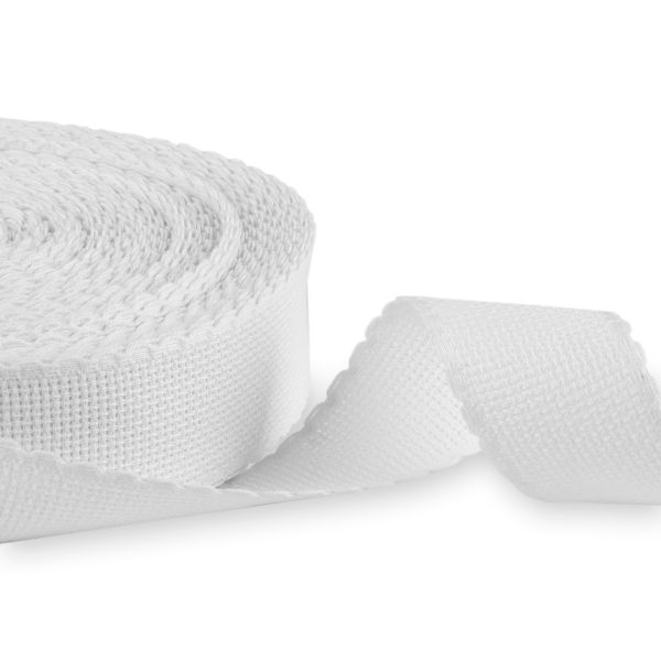 Канва Aida 14 ct, 35 мм / 25 метров, 100% хлопок, белый/белый, Gamma KT- 35