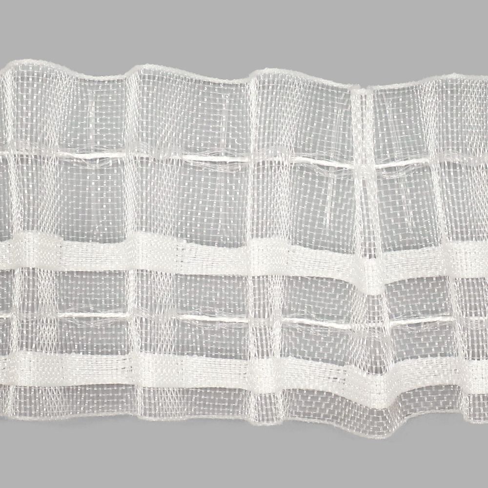 Лента (тесьма) шторная: сборка параллельная (1:2.5) 60 мм / 50 метров, (2 ряда петель, 2 шнура), прозрачный, C701M