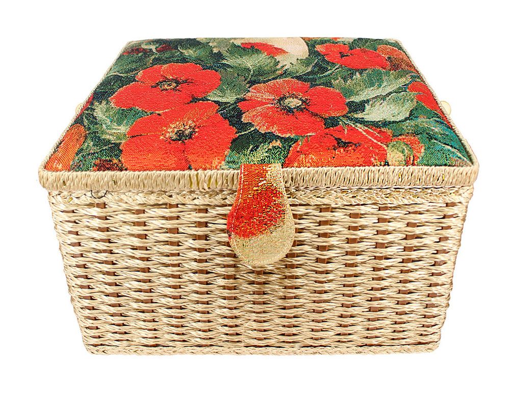 Шкатулка для швейных принадлежностей, красные маки, Gamma SBJ-001