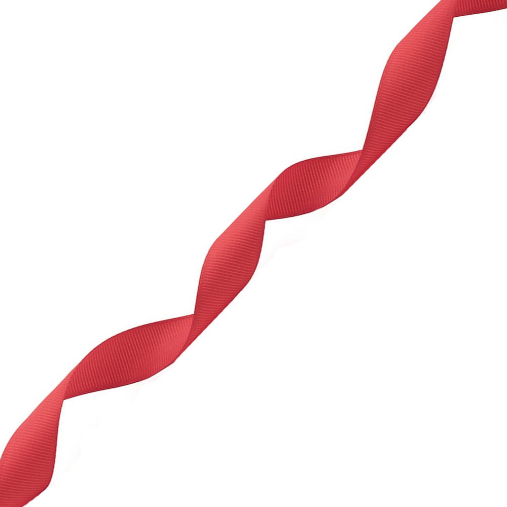 Лента репсовая (в рубчик) 20.0 мм, 026 красный, уп.18,28 м