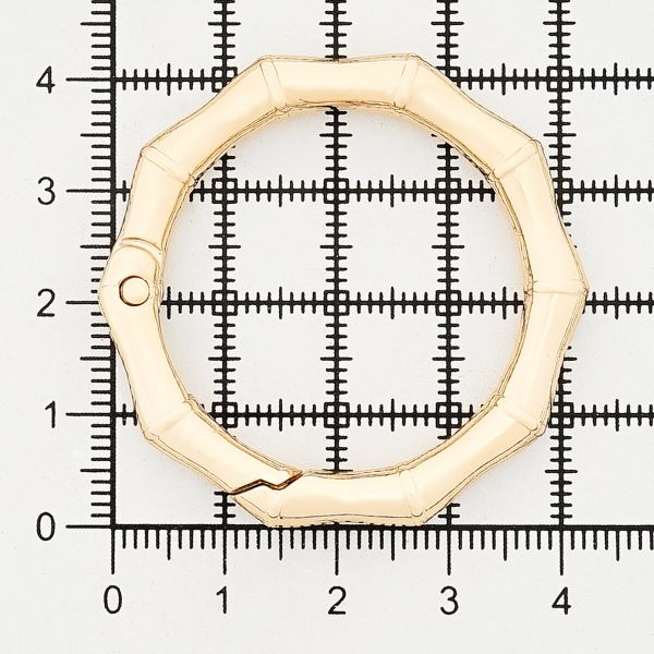 Карабин металл кольцо ⌀32 мм, декоративный, золото, MB_2231, 6 шт