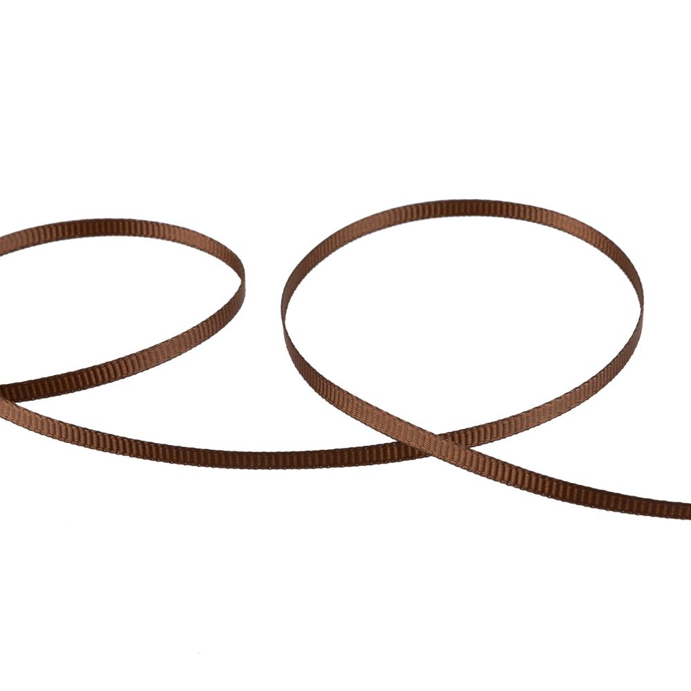 Лента репсовая (в рубчик) _3.0 мм / 91.44 метра, 017 т.коричневый, Gamma GR-03