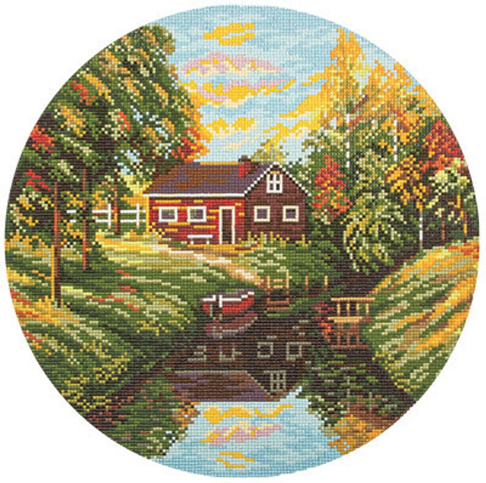 Алмазная (кристальная) мозаика Фрея, Осенний полдень, 34,5х34,5 см