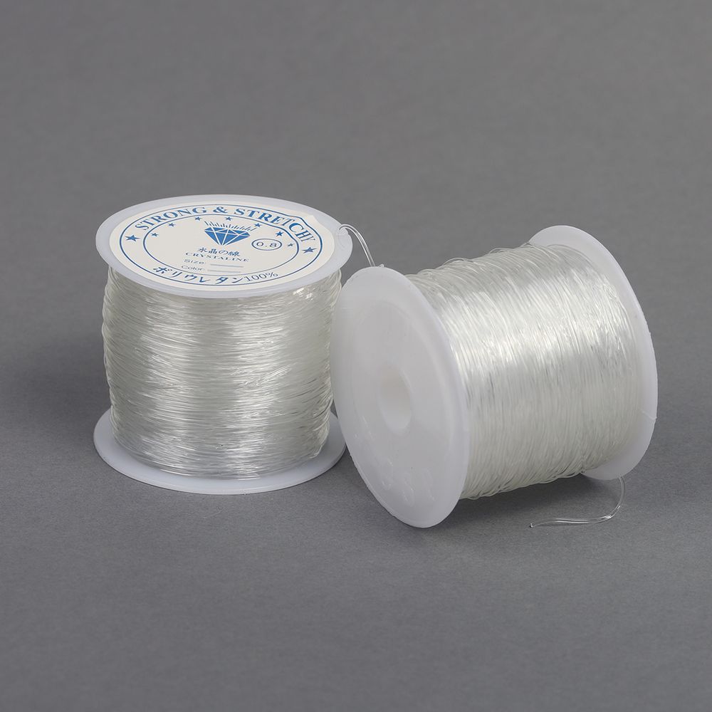 Нить силиконовая 0.8 мм, 0215-1012 цв.прозрачный рул.30м, 10 катушек