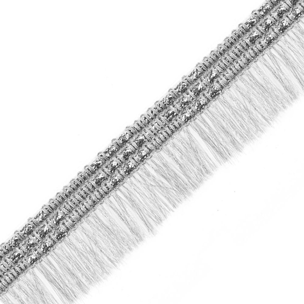 Тесьма-бахрома 40 мм серебро, уп.13.71м Тесьма-бахрома 40 мм серебро, уп.13.71м