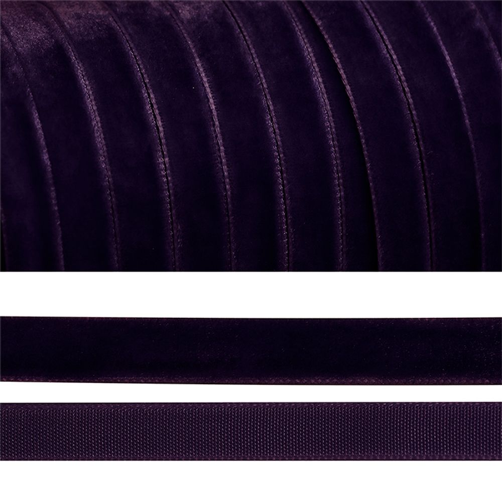 Лента бархатная 10 мм, LB1059 нейлон т.фиолетовый уп.20м
