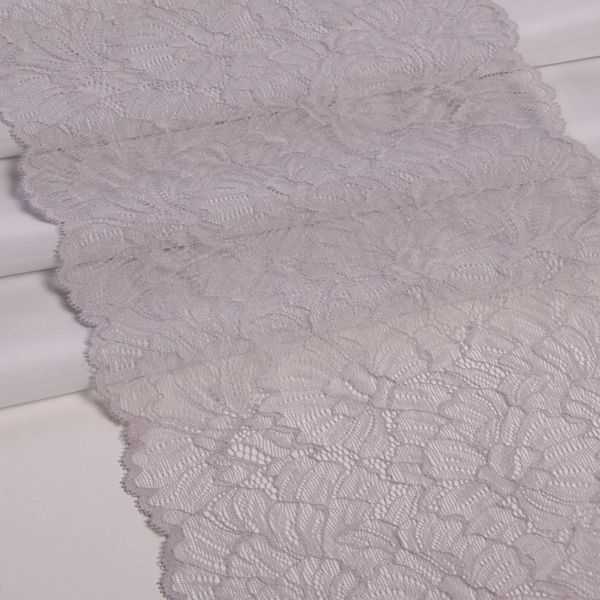 Кружево бельевое эластичное 240 мм / 13.72 м, цв. C154 св.серый