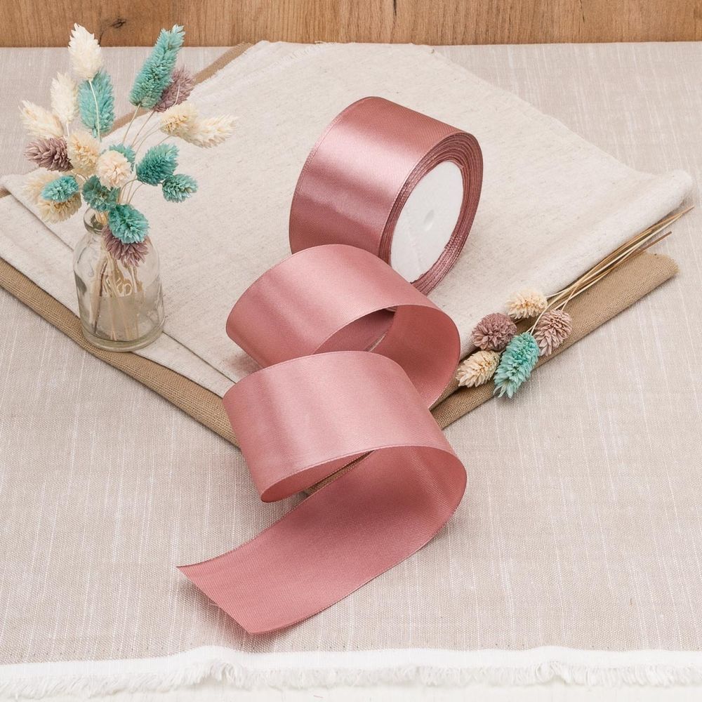 Лента атласная 1-сторонняя 50.0 мм / 22.86±1 метров, аналог 7730446, 138 старая роза, DDZ2401, Globus