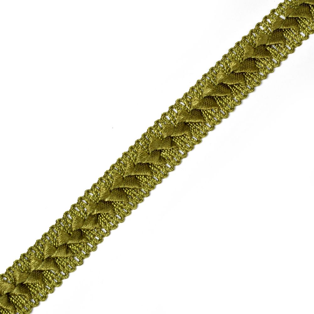 Тесьма декоративная Самоса 18 мм, 37 (108), цв.зеленый F264 уп.18.28м