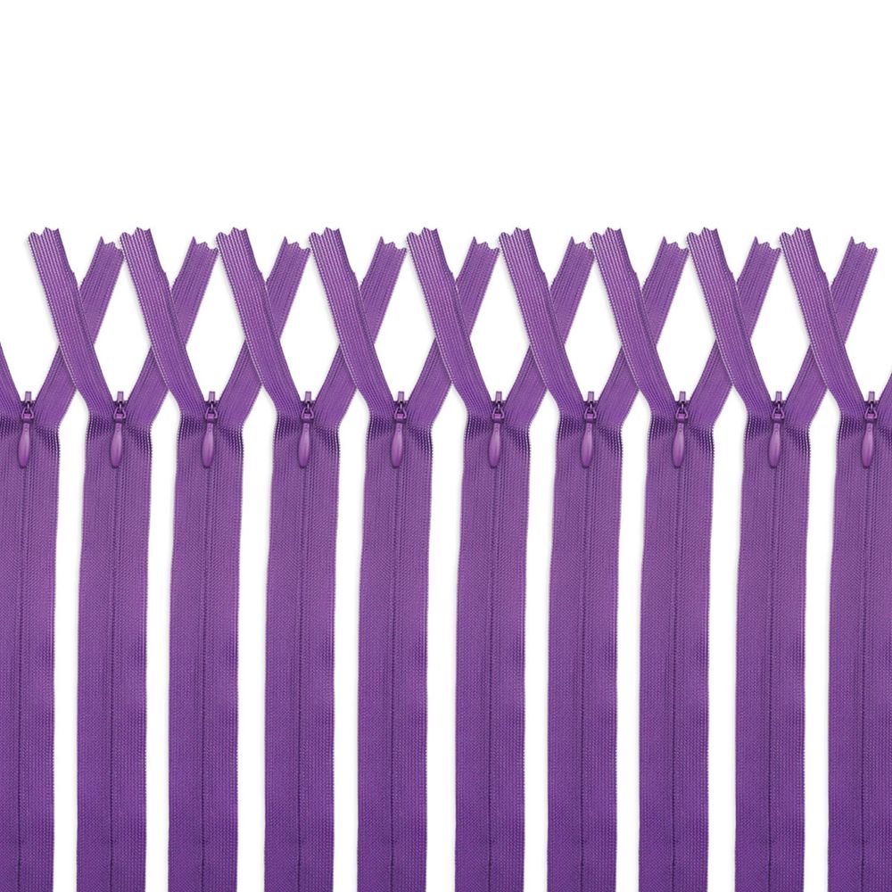 Молния потайная (скрытая) Т3 (3 мм) 1 зам., н/раз., 20 см, сиреневый, 31225 / 20, 10 шт