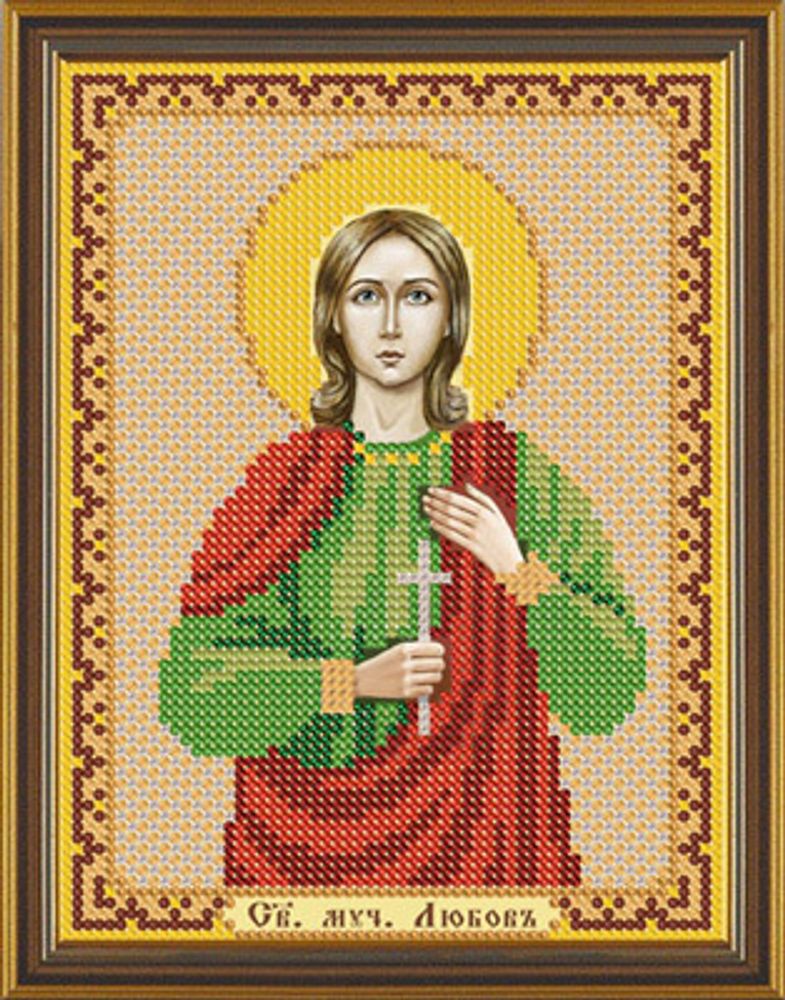 Канва с рисунком для вышивания бисером Нова Слобода, Св. Мц. Любовь, 13х17 см Канва с рисунком для вышивания бисером Нова Слобода, Св. Мц. Любовь, 13х17 см