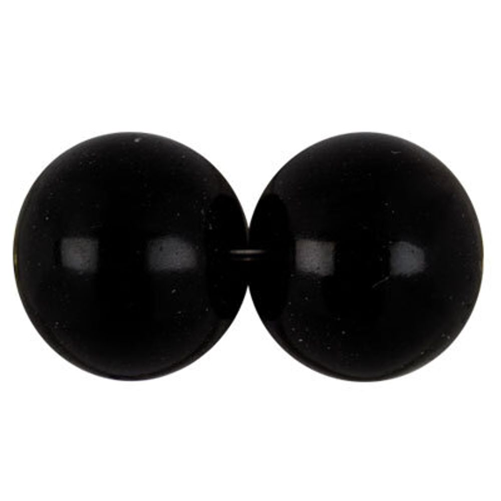 Бусины стекло ⌀4 мм, нить 106 шт, №02 черный, Zlatka GBP-01