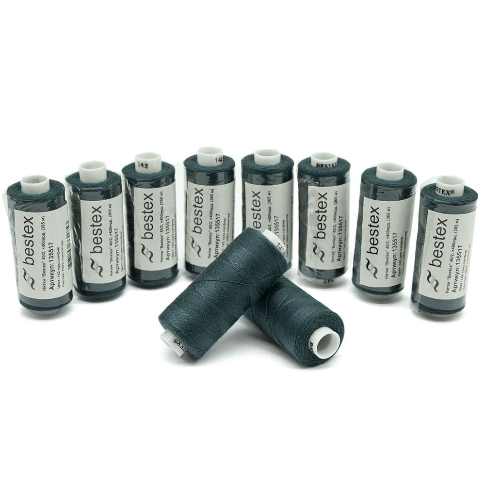 Нитки швейные бытовые Bestex 40/2, 365 м (400 ярд) / 10 кат., 142 темная сосна
