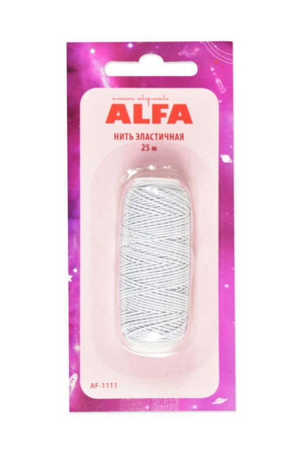 Нить эластичная (резинка) цв. белый, 1 катушка, AF-1111 White