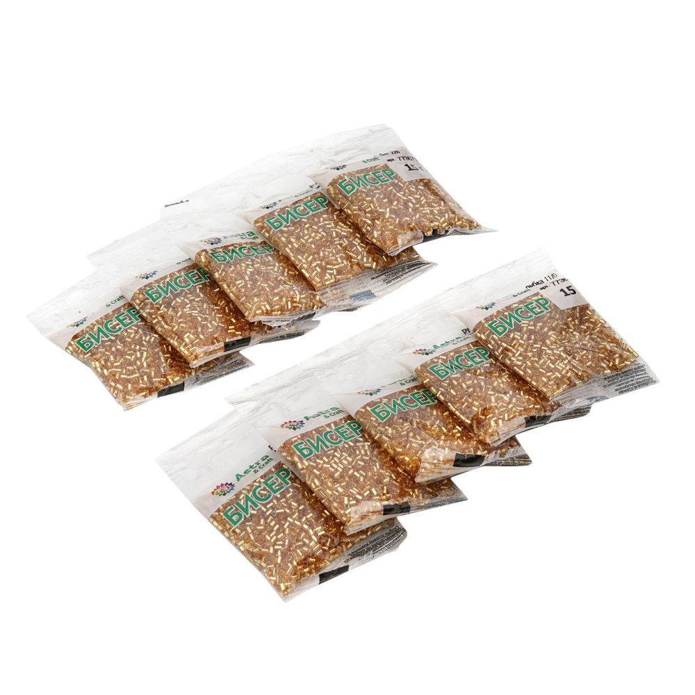 Рубка Astra&Craft 11/0 (2.1 мм), 150 г (10х15 г), цв. 22B золотой/прозр.серебрист.центр(круг.отв.)