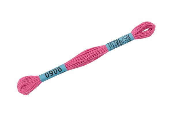 Мулине Gamma 100% хлопок, цв.0906 т.розовый, 24 мотка по 8 метров