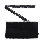 Кружево вязаное (тесьма) хлопковое 15 мм / 9.14 метров, черный