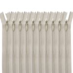 Молния потайная (скрытая) Т3 (3 мм) 1 зам., н/раз., 20 см, св.бежевый, 31206 / 20, 10 шт