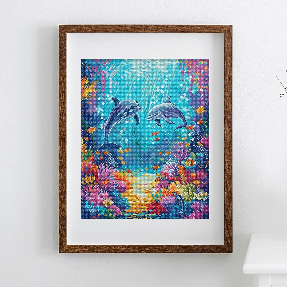 Набор для вышивания нитками LetiStitch L9911, Морская жизнь 26х32см