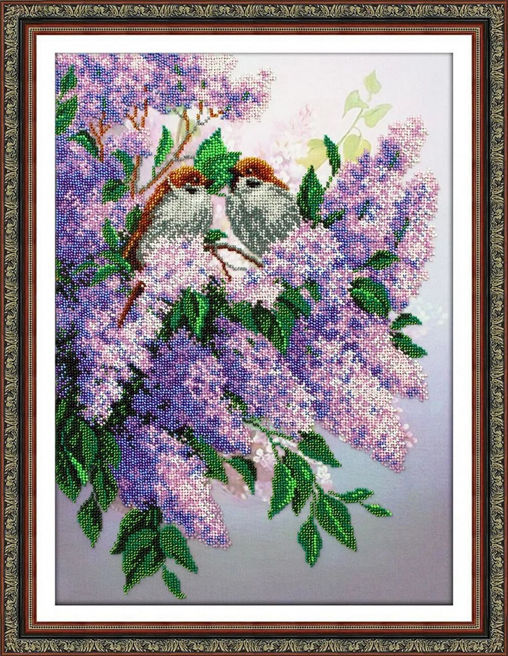 Набор для вышивания бисером Паутинка, Сирень 30х40 см
