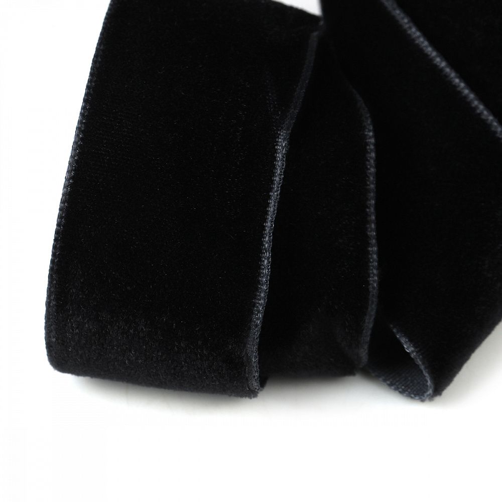 Лента бархатная (тесьма) 25.0 мм / 22.86±1 метров, арт.25VR03 нейлон цв.черный