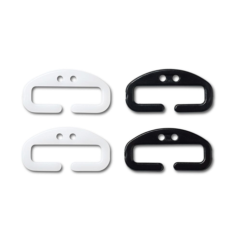 Застежка держатель для бретелей пластик 15х10 мм, 12 шт, черный / белый, Prym 401185