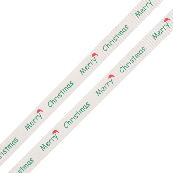 Лента репсовая (в рубчик) 15.0 мм, 3м, Merry Christmas