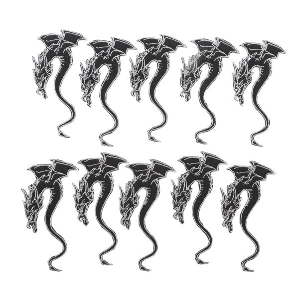 Термоаппликация Дракон, черно-белый, 67х120мм (10 шт), 912