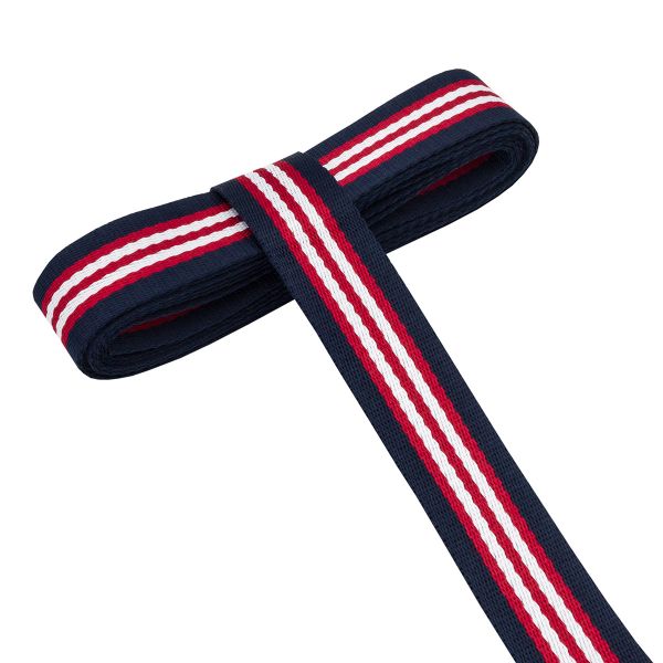 Стропа (ременная лента) 30 мм / 3 метра, [25 г/пог.м], с принтом 2-сторонняя, 1253 красный/белый/синий, 3Al361