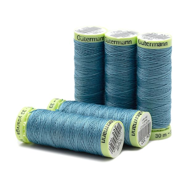 Нитки отделочные Gutermann Top Stitch, 30м, 332 насыщенный бирюзовый, 5 катушек