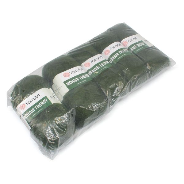 Пряжа YarnArt (ЯрнАрт) Mohair trendy / уп.5 мот. по 100 г, 220м, 111 хаки