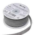 Лента бархатная (тесьма) эластичная 12.0 мм / 16.5±0.5 метра, №604 (16-5101) серый, Blitz VRE-12