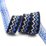 Лента (тесьма) жаккардовая 20.0 мм / 10±0.5 метров, Зигзаг 20278 V2 черный/синий