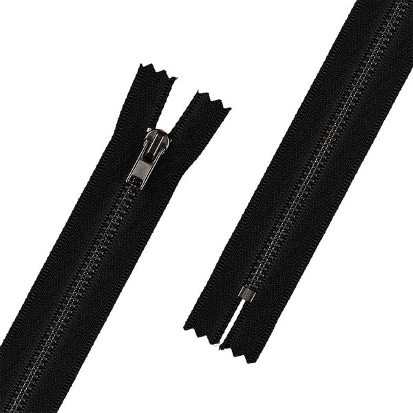 Молния металл Т3 (3 мм) 1 зам., н/раз., 18 см, черн.никель, 002 черный, ZIP 3B Gamma, 10 шт