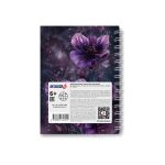 Записная книжка с твердым переплетом, глянцевая ламинация, на гребне A6 120 л. 4 шт клетка, Сиреневый цветок 01598, ЗК226 Светоч