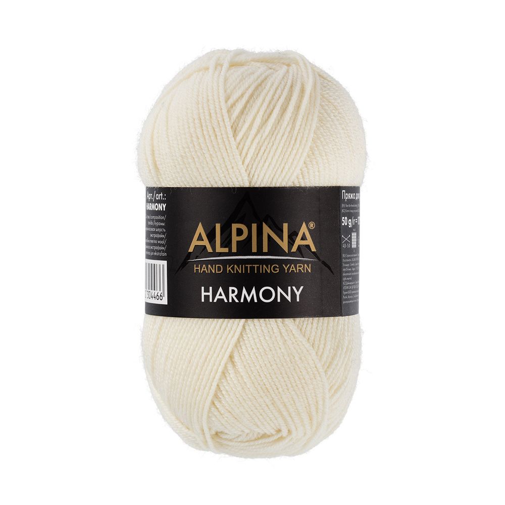 Пряжа Alpina Harmony / уп.10 мот. по 50г, 175 м, 01 белый