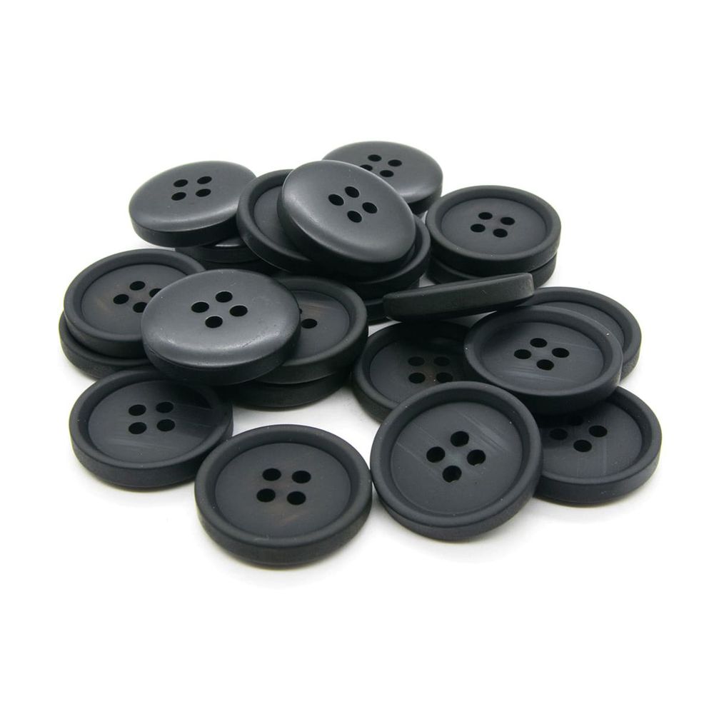 Пуговицы 4 прокола 34L (21мм), (Black (черный)), 24 шт, 613989-2